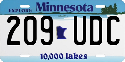 MN license plate 209UDC