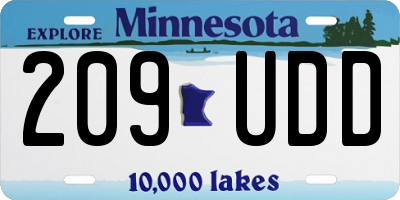 MN license plate 209UDD