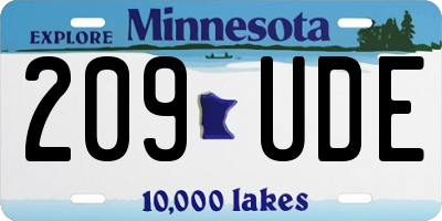 MN license plate 209UDE