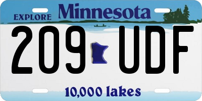 MN license plate 209UDF