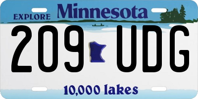 MN license plate 209UDG