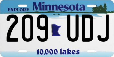 MN license plate 209UDJ