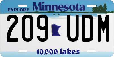 MN license plate 209UDM