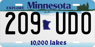 MN license plate 209UDO