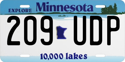 MN license plate 209UDP