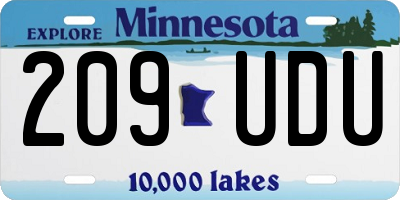 MN license plate 209UDU