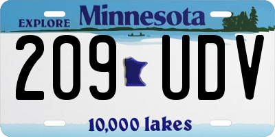 MN license plate 209UDV