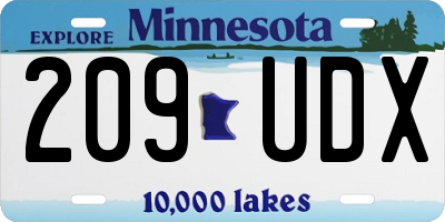 MN license plate 209UDX