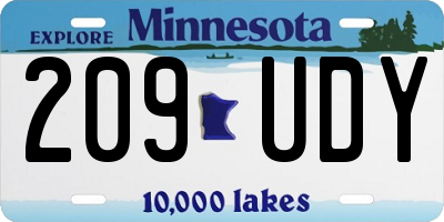 MN license plate 209UDY