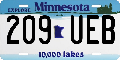 MN license plate 209UEB