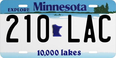 MN license plate 210LAC