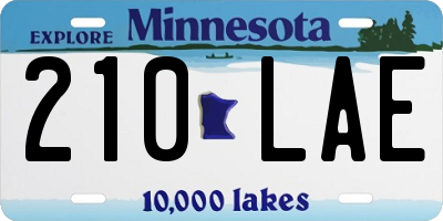 MN license plate 210LAE