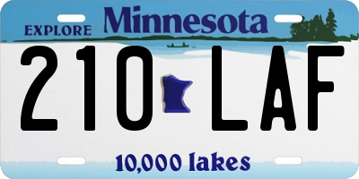 MN license plate 210LAF