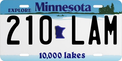 MN license plate 210LAM