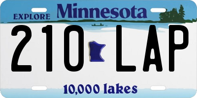 MN license plate 210LAP
