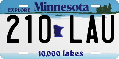 MN license plate 210LAU