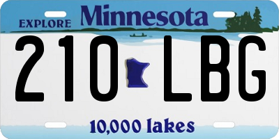 MN license plate 210LBG