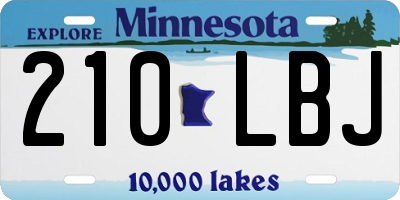 MN license plate 210LBJ