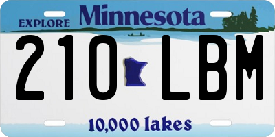 MN license plate 210LBM