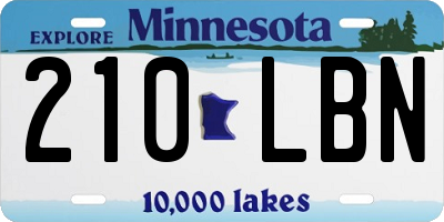MN license plate 210LBN