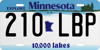 MN license plate 210LBP