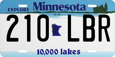MN license plate 210LBR