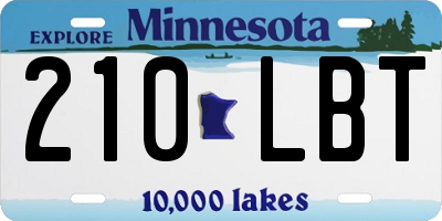 MN license plate 210LBT
