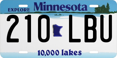 MN license plate 210LBU