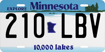 MN license plate 210LBV