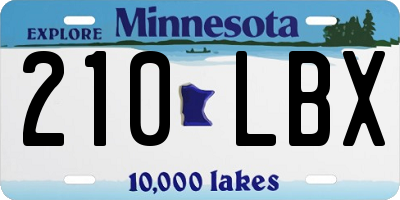 MN license plate 210LBX