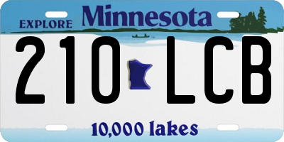 MN license plate 210LCB