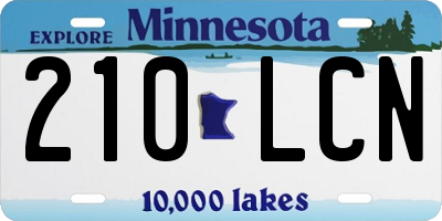 MN license plate 210LCN