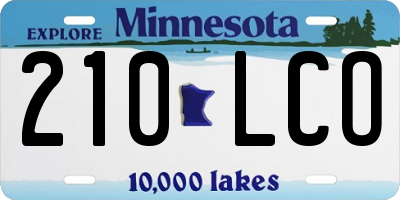 MN license plate 210LCO