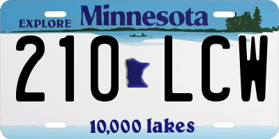 MN license plate 210LCW