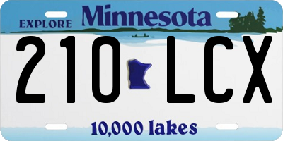 MN license plate 210LCX