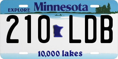 MN license plate 210LDB