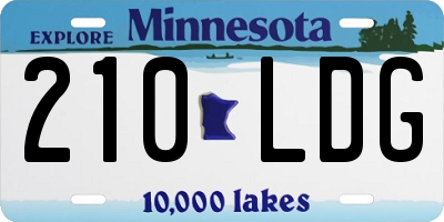 MN license plate 210LDG