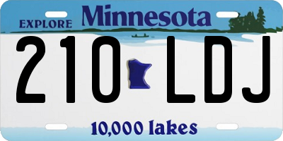 MN license plate 210LDJ