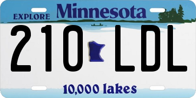 MN license plate 210LDL