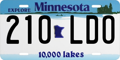 MN license plate 210LDO