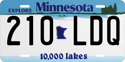 MN license plate 210LDQ