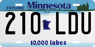 MN license plate 210LDU