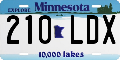 MN license plate 210LDX