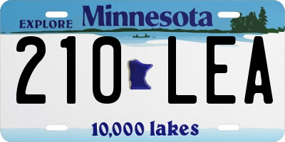 MN license plate 210LEA
