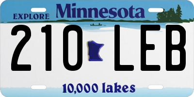 MN license plate 210LEB