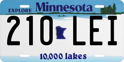 MN license plate 210LEI