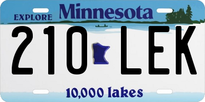 MN license plate 210LEK