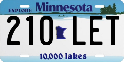 MN license plate 210LET