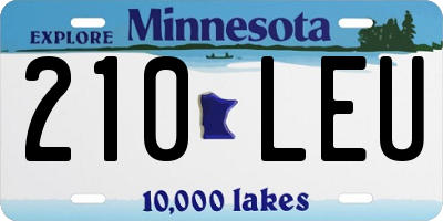 MN license plate 210LEU