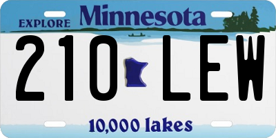 MN license plate 210LEW